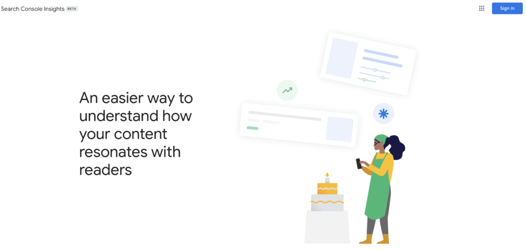 Google search console insights homepage
