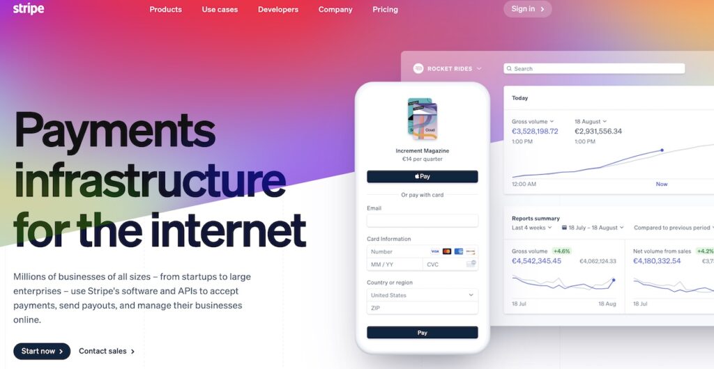 stripe website