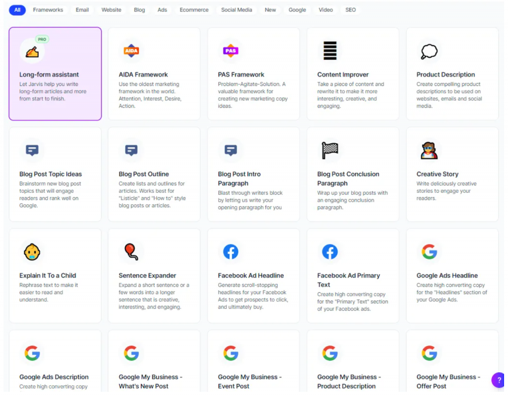 jasper ai content templates, known as skills