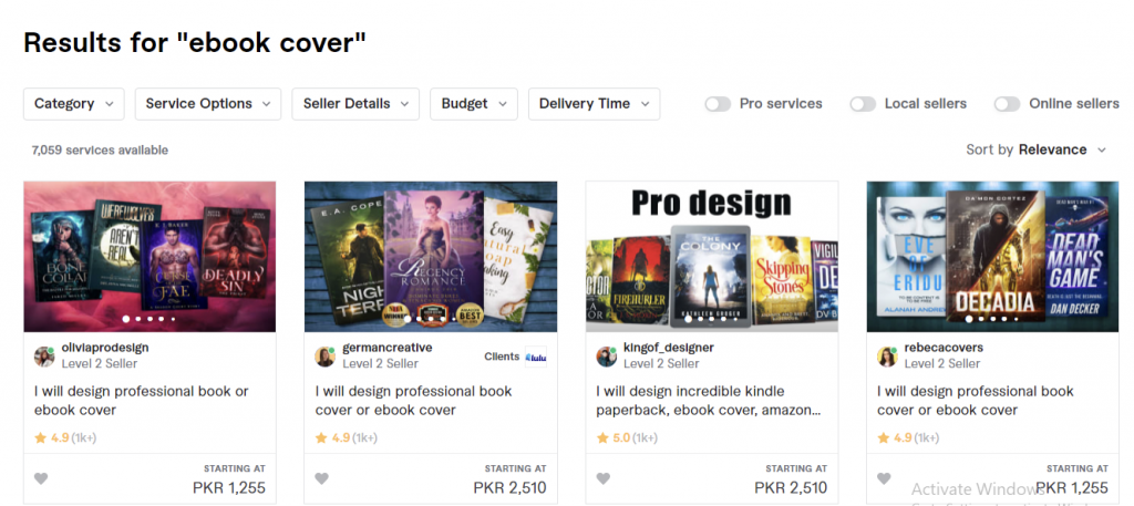 the first Fiverr gig idea is to start an ebook cover business