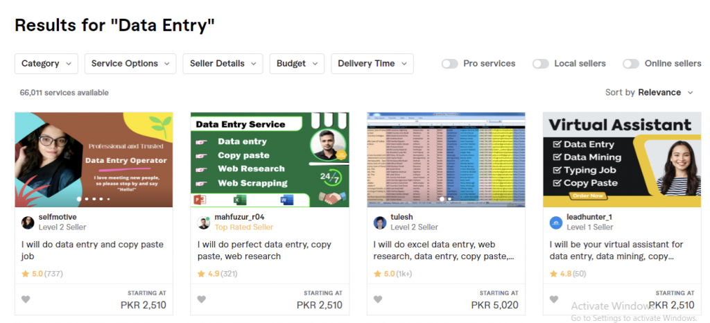 work from home idea #5: data entry