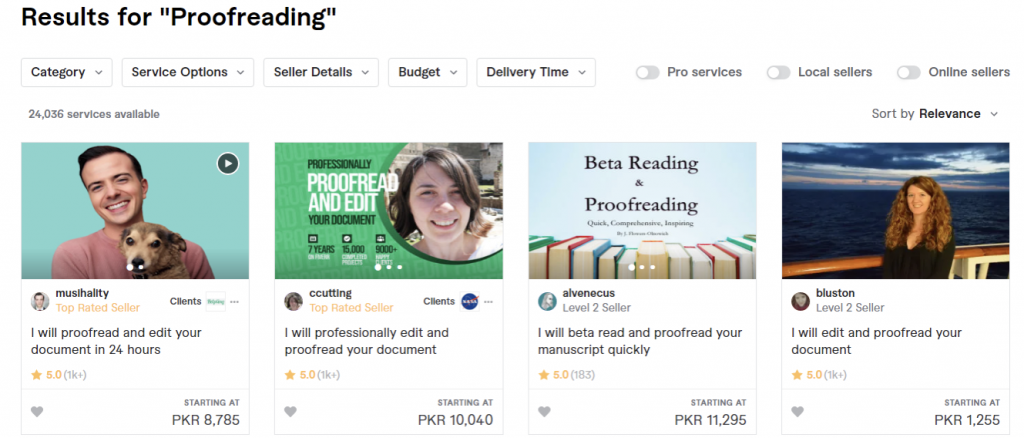 Proofreading is another great way to earn money on Fiverr