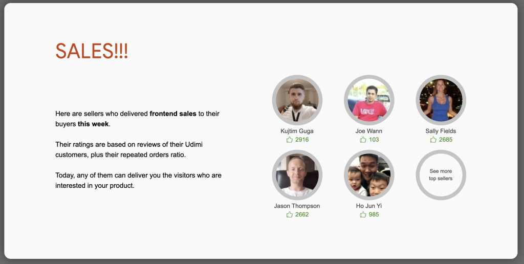 udimi solo ads sellers list