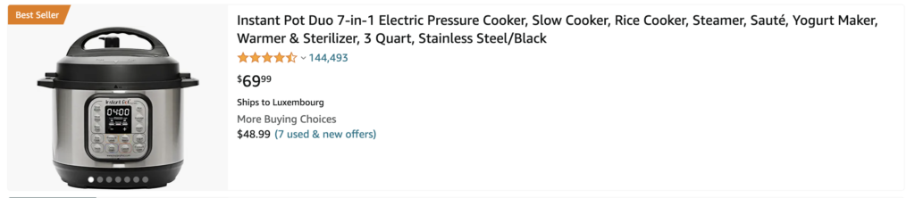 this is how a best seller product appears on amazon search results