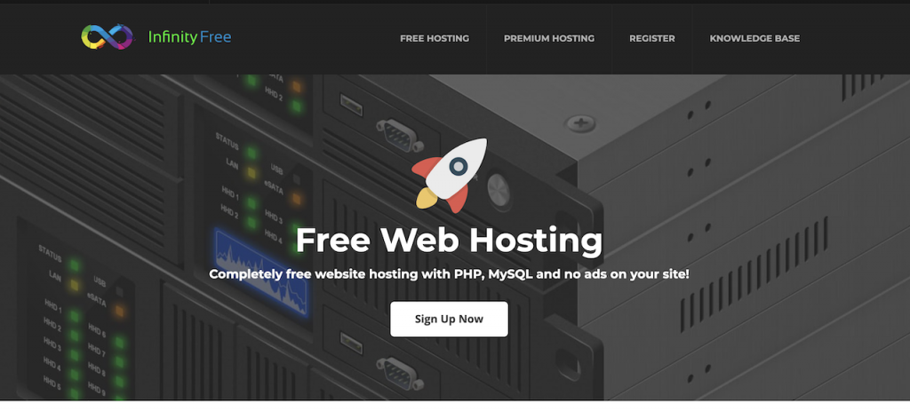 infinity free hosting homepage