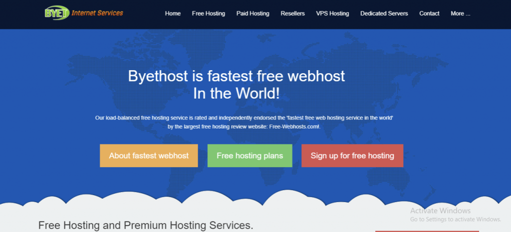 ByetHost free hosting services