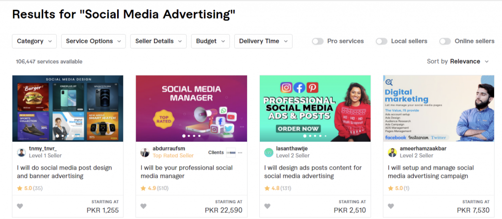 social media advertising is our second idea of Easy Fiverr gigs to start