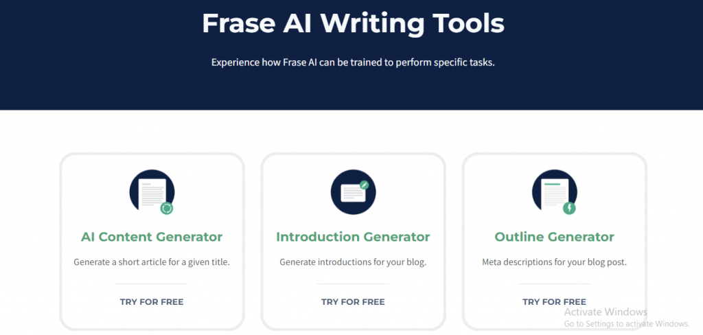 Frase ai content generator for copywriters